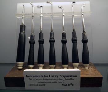 Instruments for preparing cavities and incising gingival tissues.